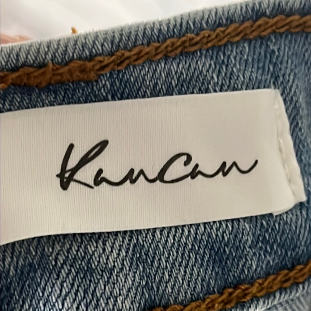 FREE with Purchase KanCan Blue Jean Shorts High-Waisted Distressed - Picture 5 of 6